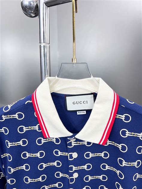 horsebit-print polo shirt gucci